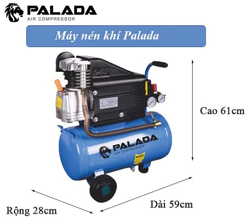 Máy nén không khí mini đến từ thương hiệu Palada có kích thước nhỏ